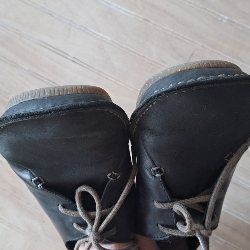 Clarks Janey Mae Blk Leather Oxford Flats  Gum Sole Lace Up Comfort Lightweight - Picture 5 of 11